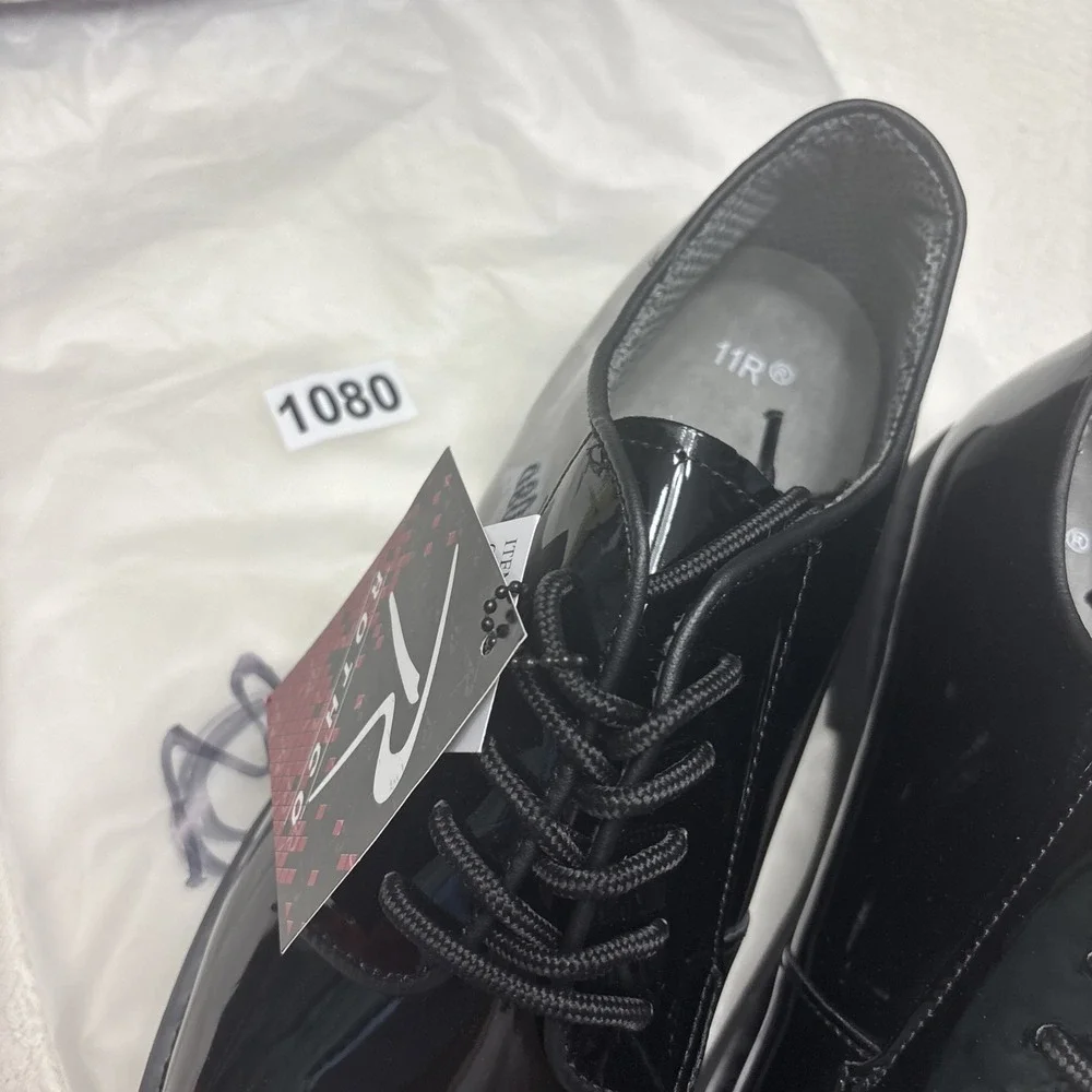 Rothco Black High Gloss Shiny Oxford Uniform Shoes Military Army Duty Shoe Sz 11